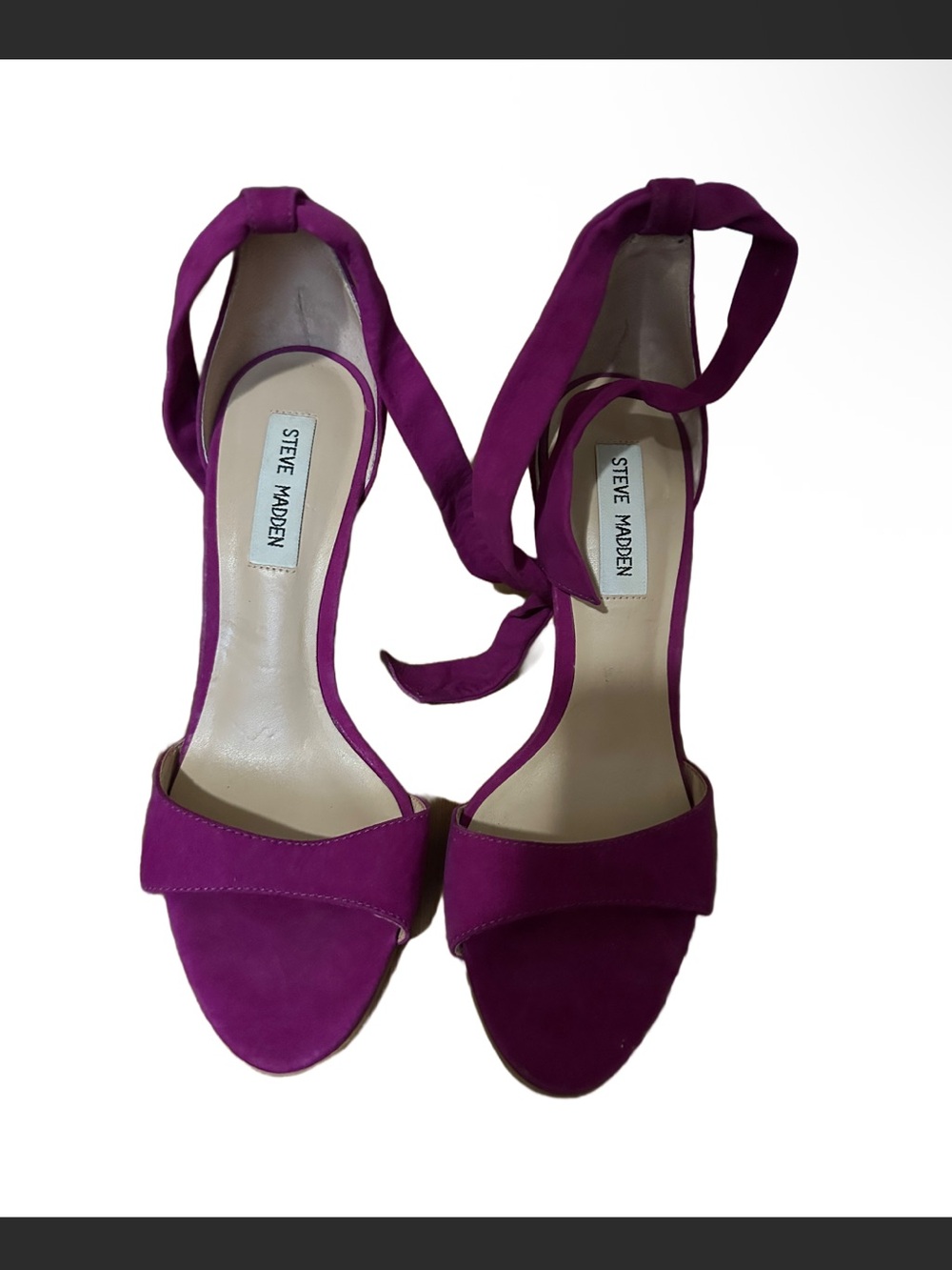 Steve Madden Fuchsia Suede Ankle-Tie Heels